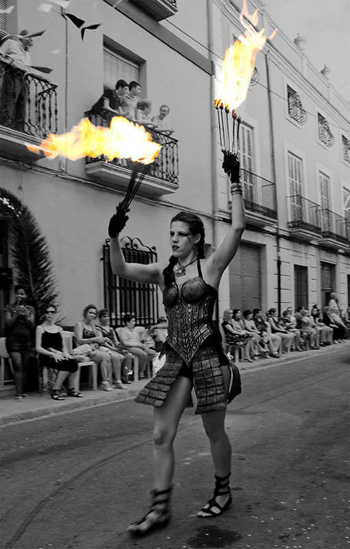 Fire dancer at local fiesta